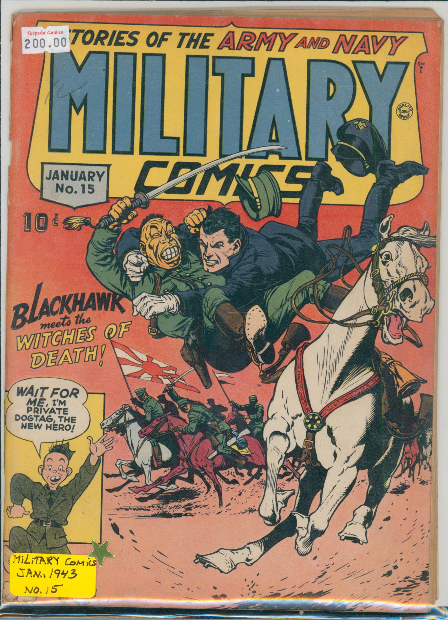 Military Comics #15 3.0 GD/VG Raw Comic (1943)