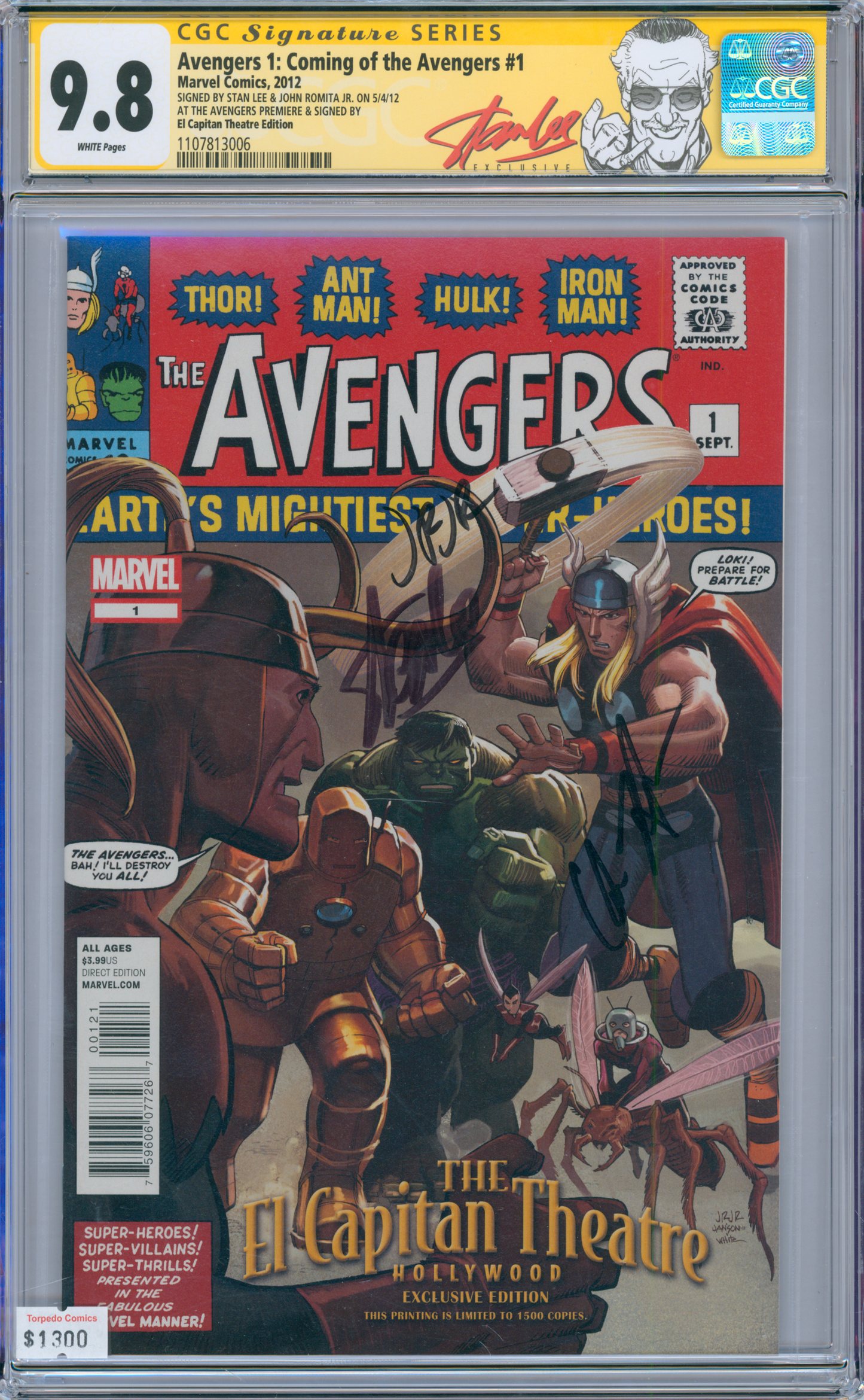 Avengers 1: Coming Of The Avengers 1 9.8 CGC Triple Signed