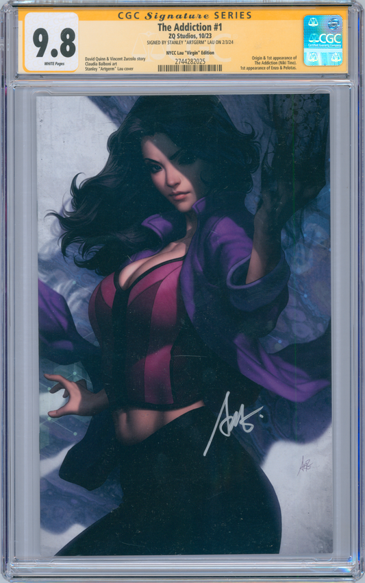 Addiction #1 9.8 CGC NYCC Artgerm Virgin Variant Signed