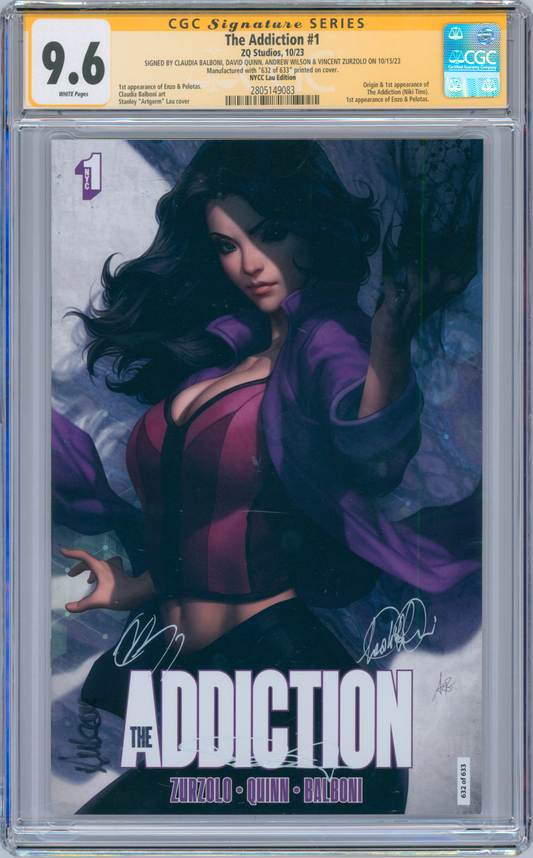 Addiction #1 9.6 CGC NYCC Artgerm Variant 4x Signed