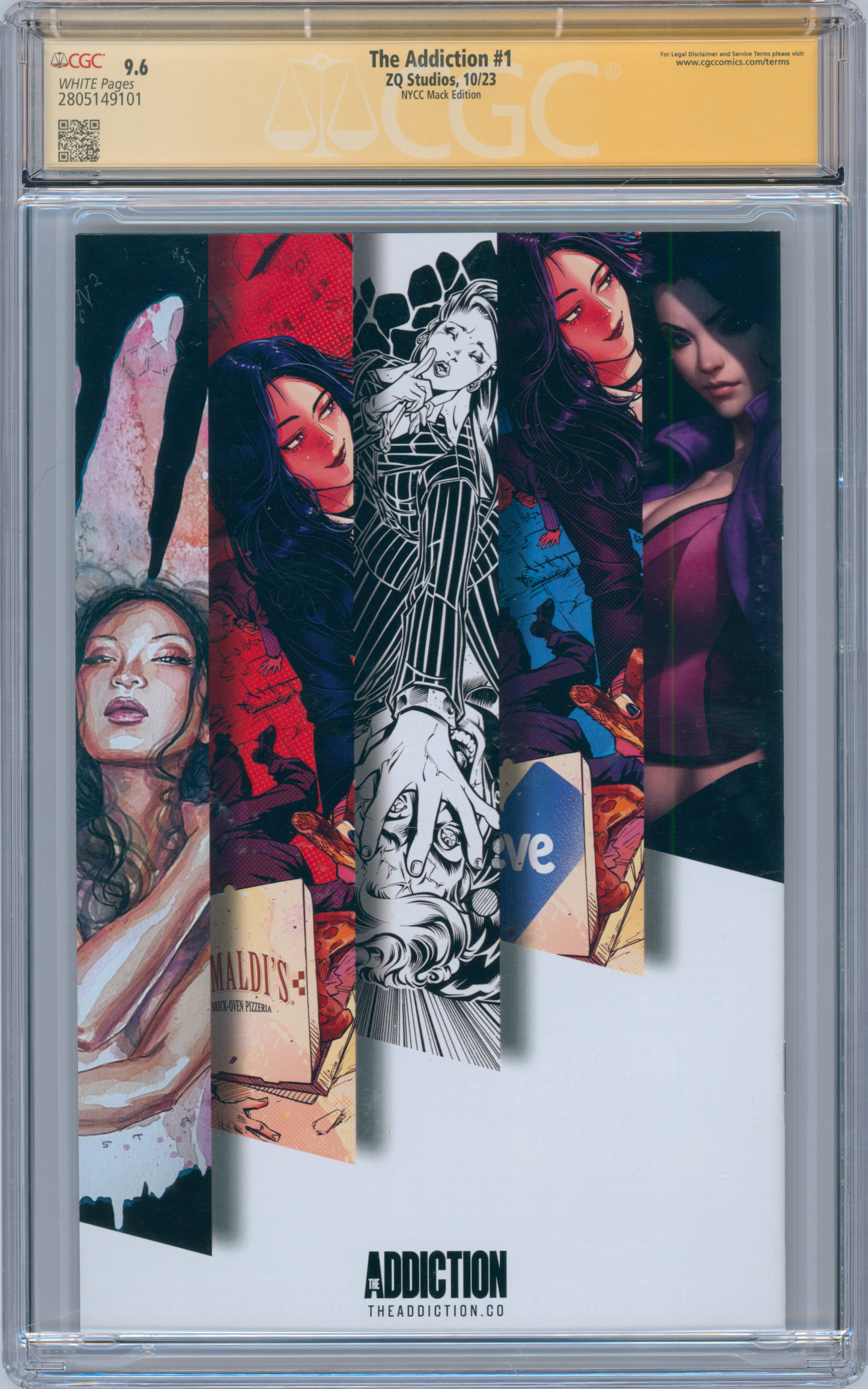 Addiction #1 9.6 CGC NYCC Mack Edition 3x Signed