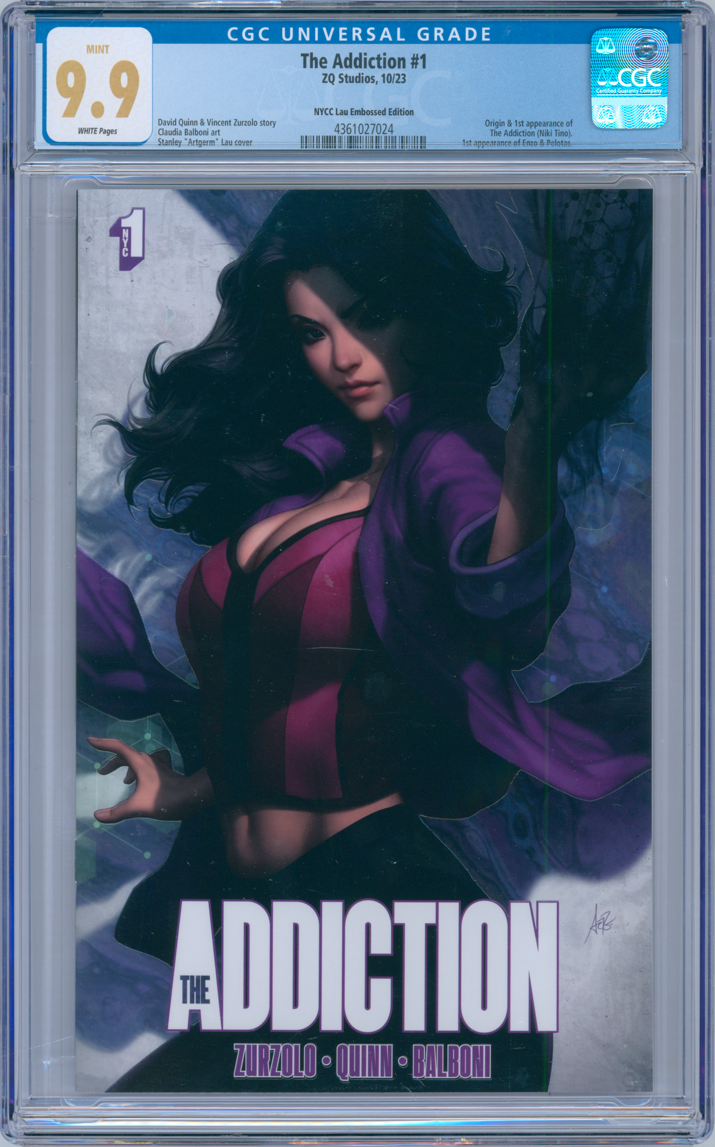 Addiction #1 9.9 CGC NYCC Lau Embossed Edition