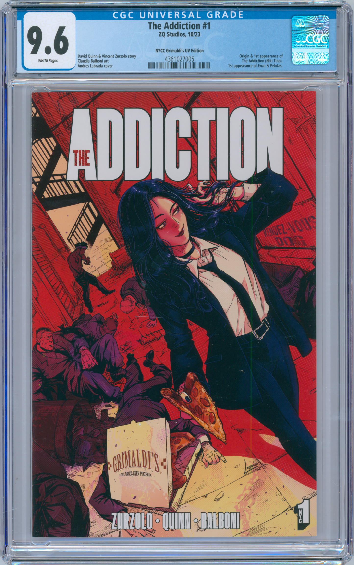 The Addiction #1 9.6 CGC NYCC Grimaldi's UV Edition