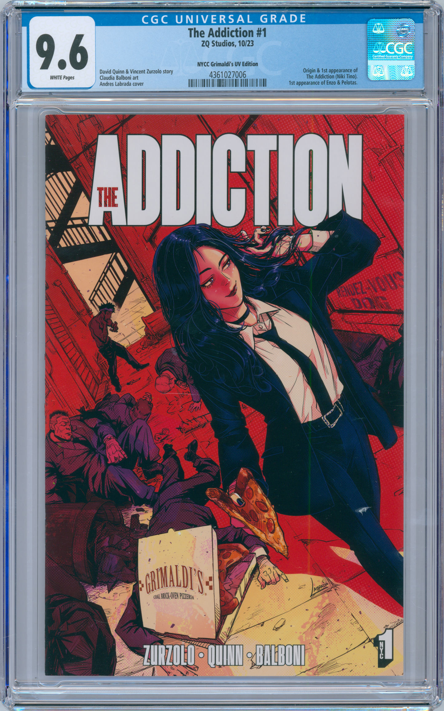 The Addiction #1 9.6 CGC NYCC Grimaldi's U.V Edition