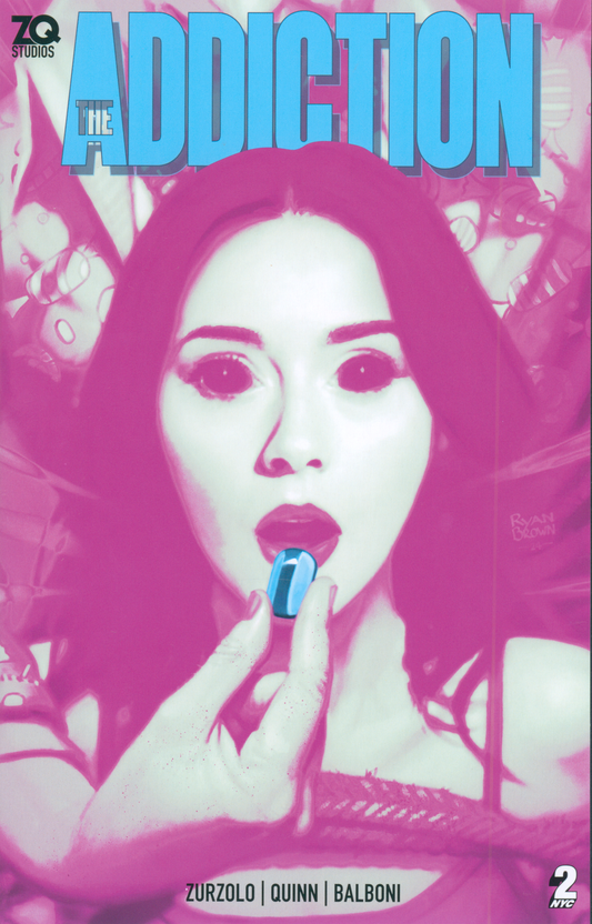 Addiction #2 Ryan Brown NYCC Blue on Pink Variant