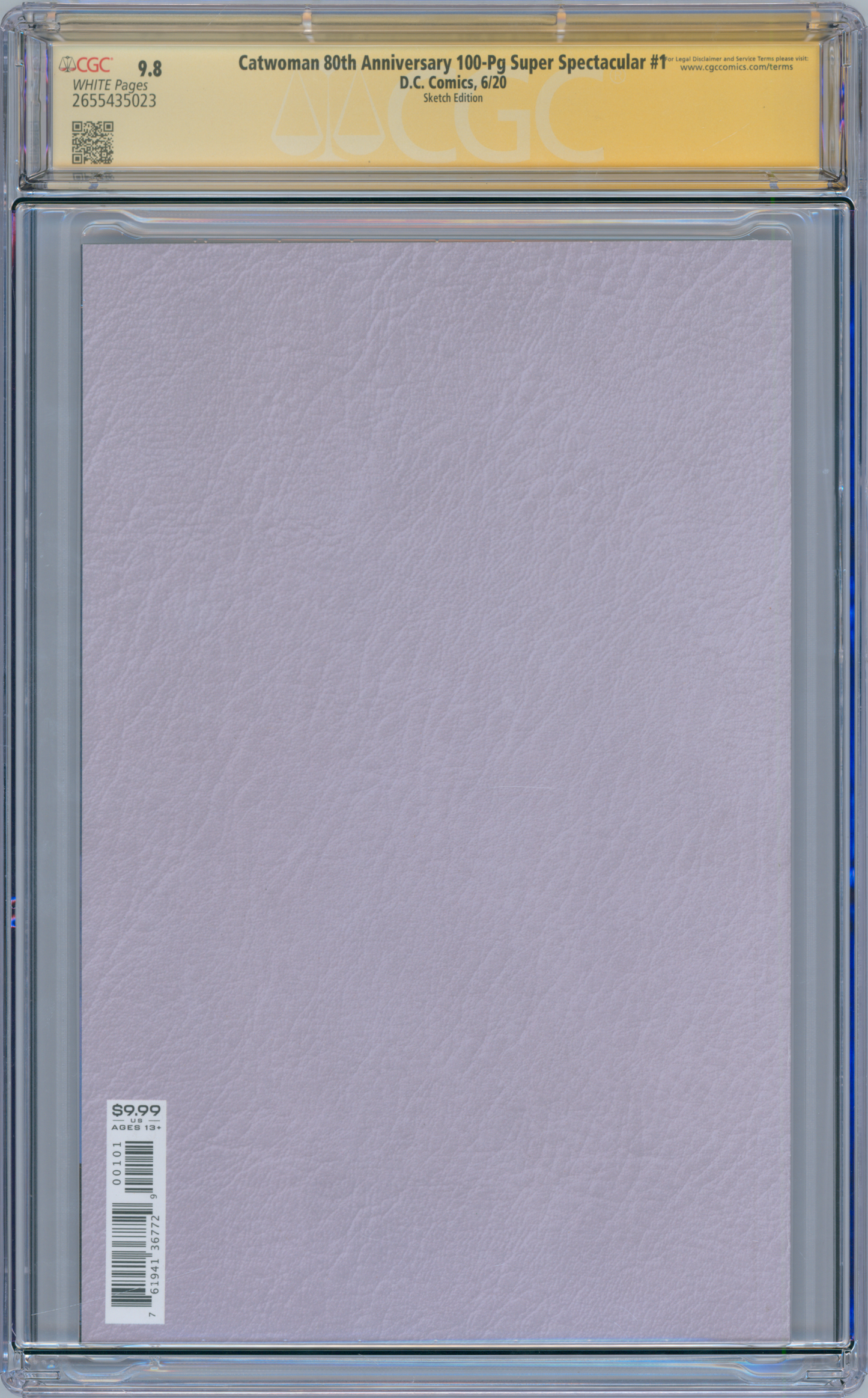 Catwoman Super Spectacular #1 9.8 CGC Signed and Sketched Sam De La Rosa & Rodney Ramos