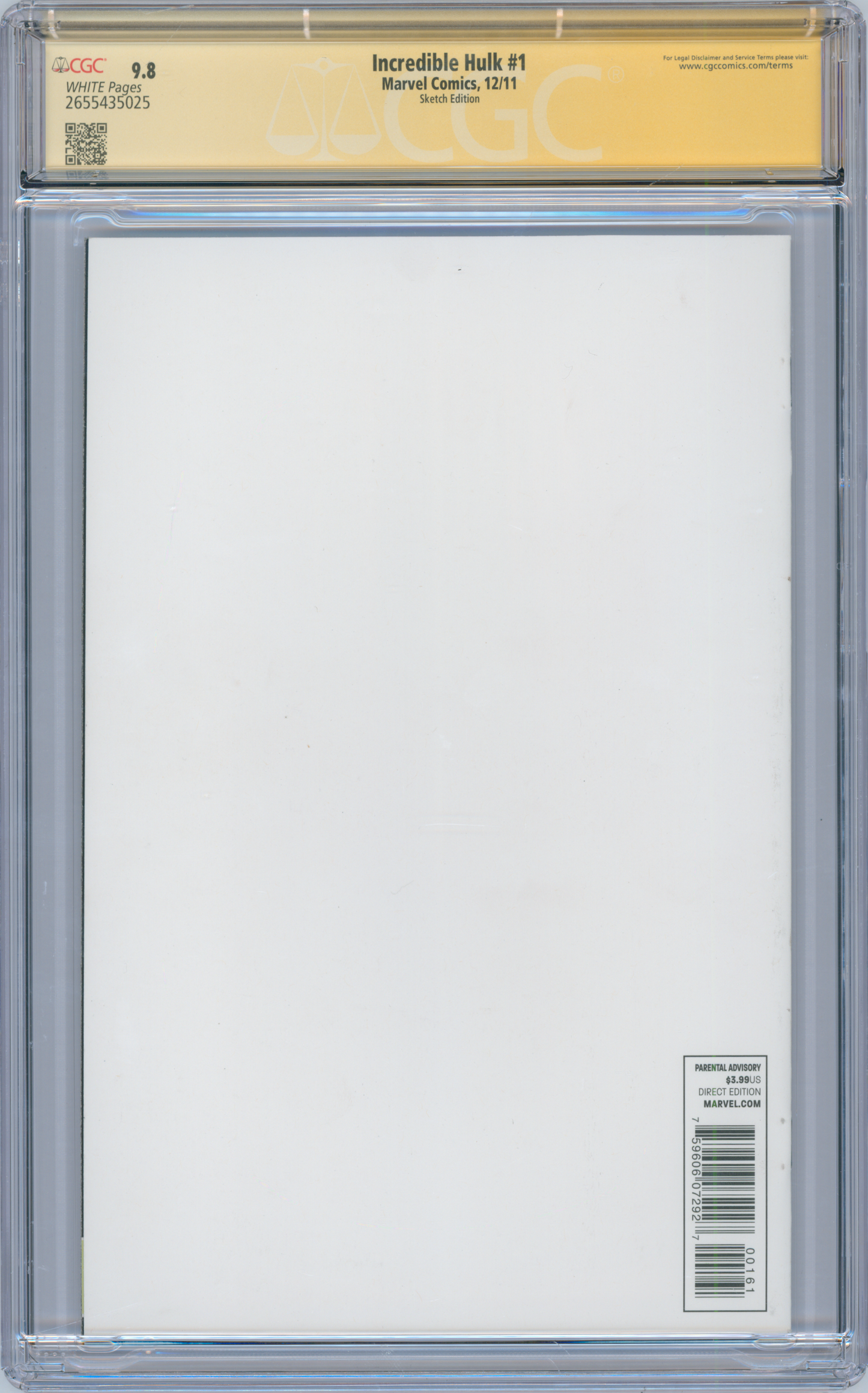 Incredible Hulk #1 9.8 CGC Signed and Sketched Sam De La Rosa & Rodney Ramos