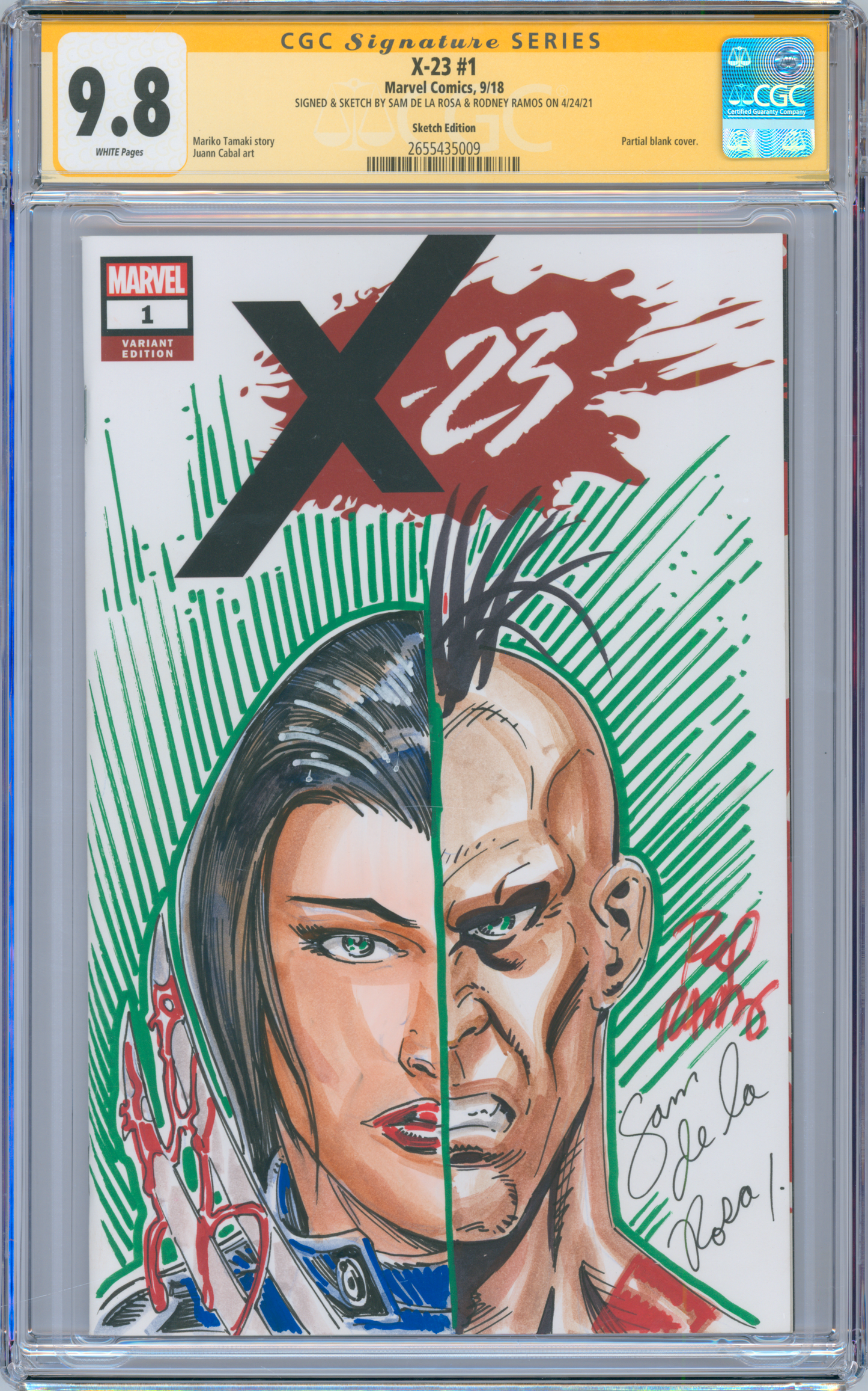 X-23 #1 9.8 CGC Signed & Sketched Sam De La Rosa & Rodney Ramos
