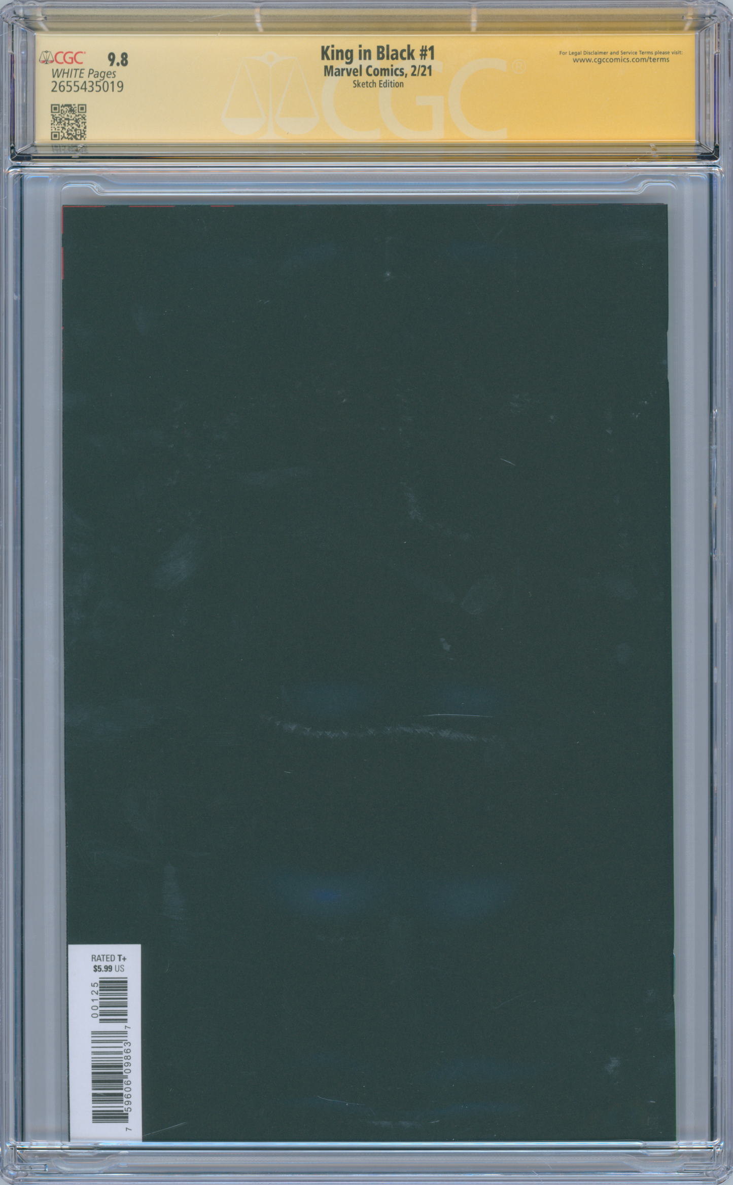 King in Black #1 9.8 CGC Signed & Sketched Sam De La Rosa & Rodney Ramos