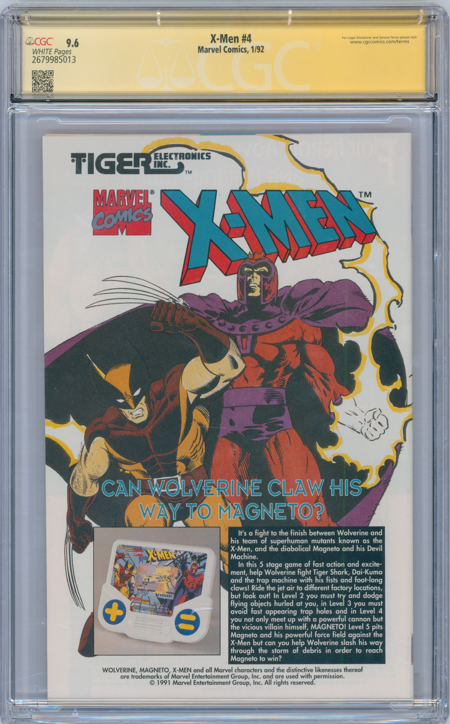 X-Men #4 (1992) CGC 9.6 Signed by Jim Lee & Scott Williams