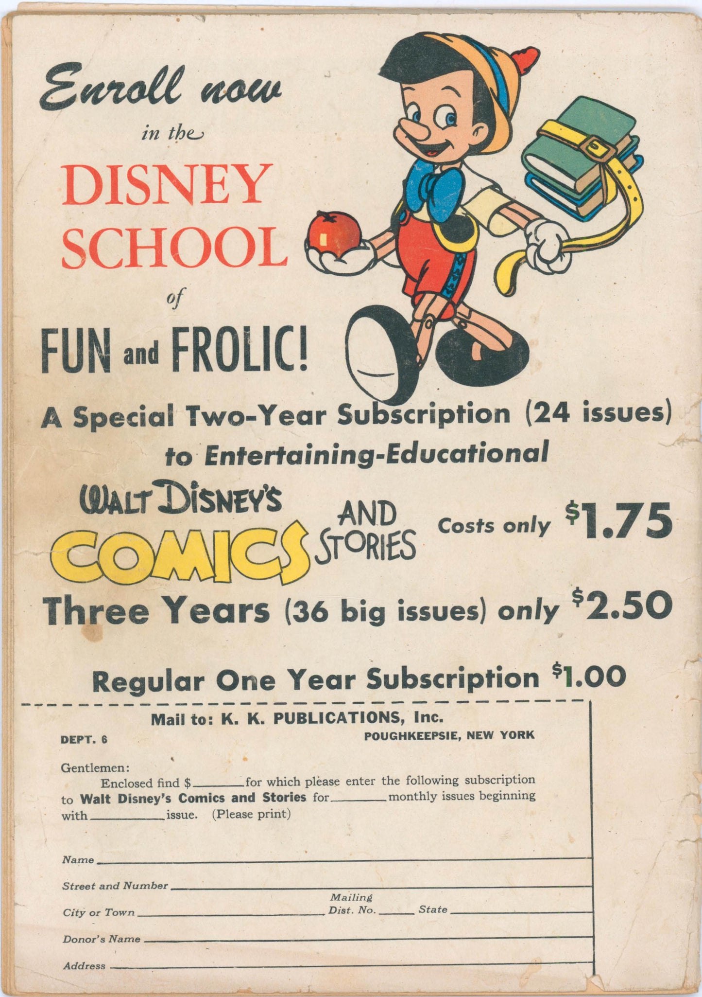 Walt Disney's Comics & Stories #44 (1944) Raw 1.8 GD