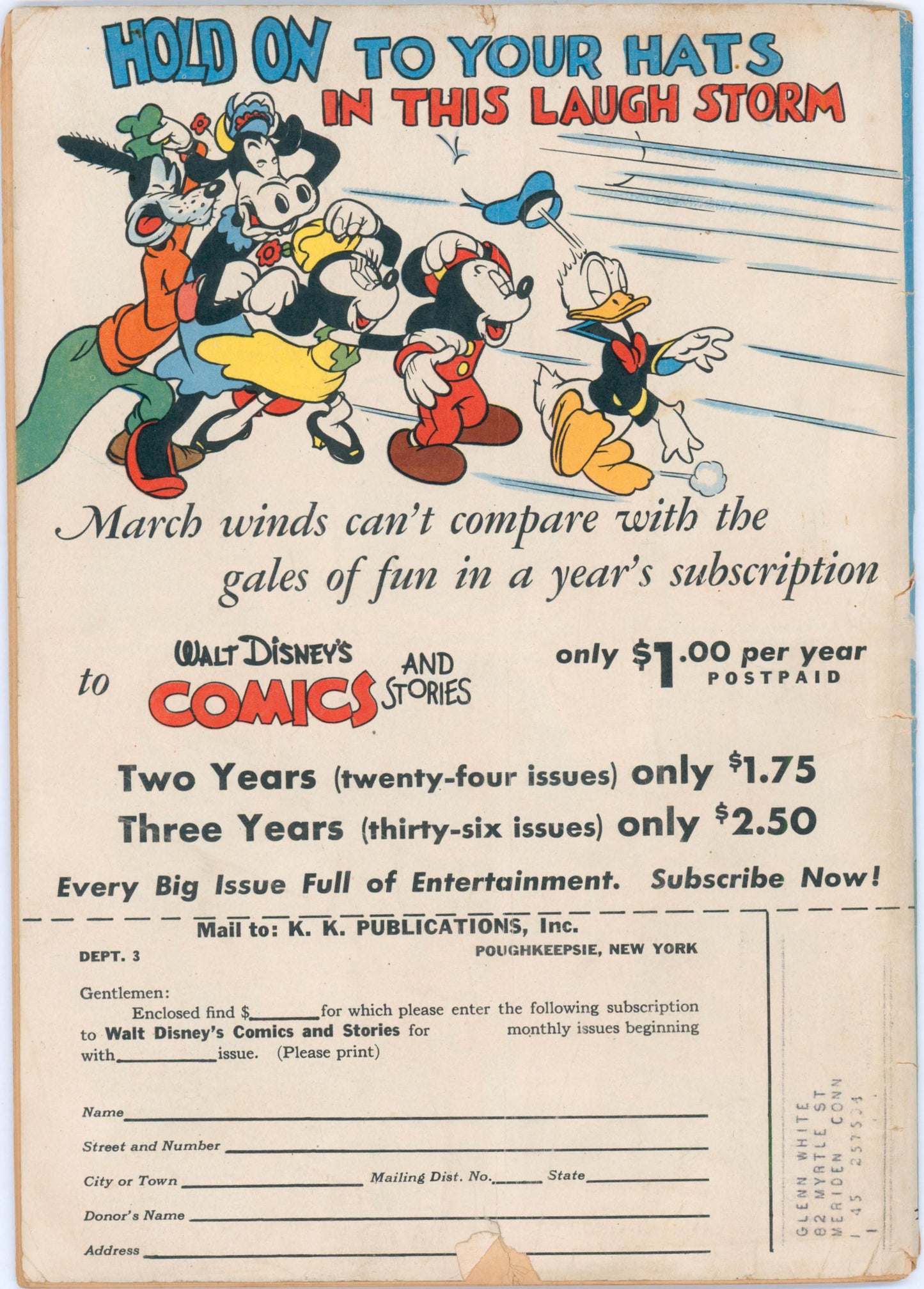 Walt Disney's Comics & Stories #42 (1944) Raw 1.5 FR/GD