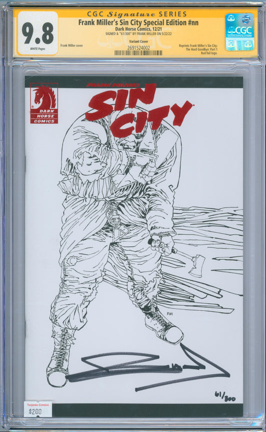 Frank Miller's Sin City Special Edition #nn (2021) CGC 9.8 Sig. Frank Miller