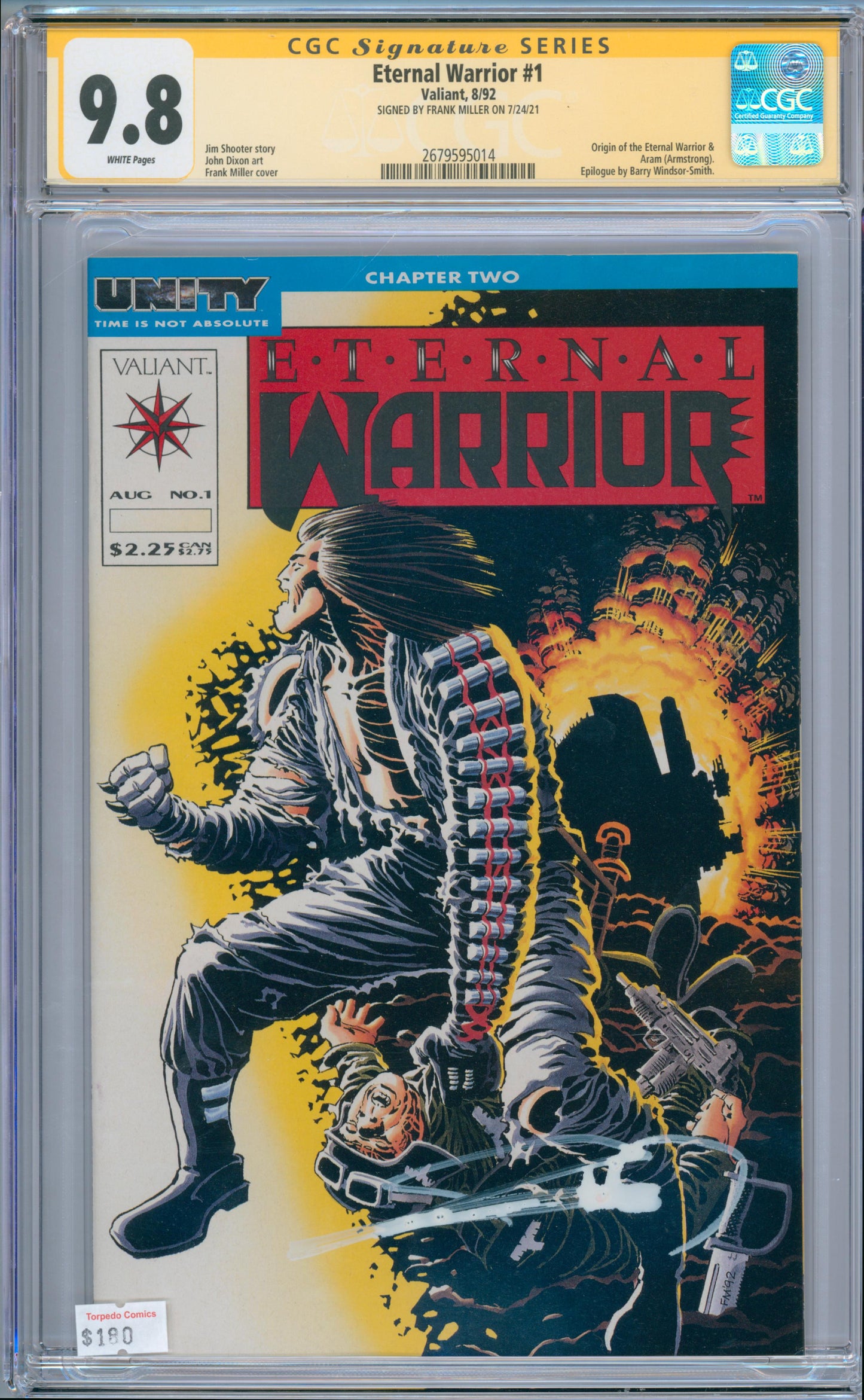 Eternal Warrior #1 (1992) CGC 9.8 Sig. Frank Miller