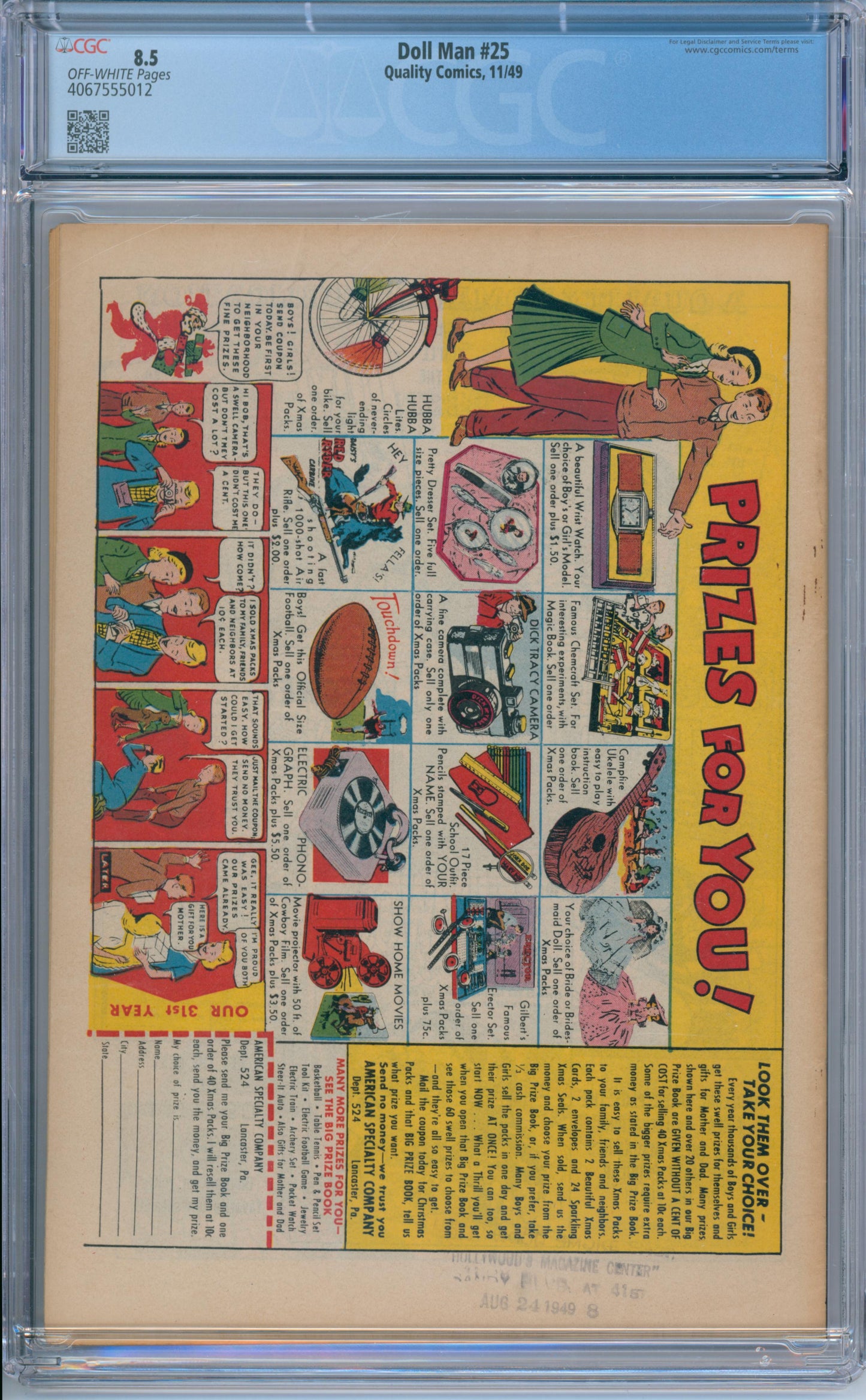 Doll Man #25 (1949) CGC 8.5