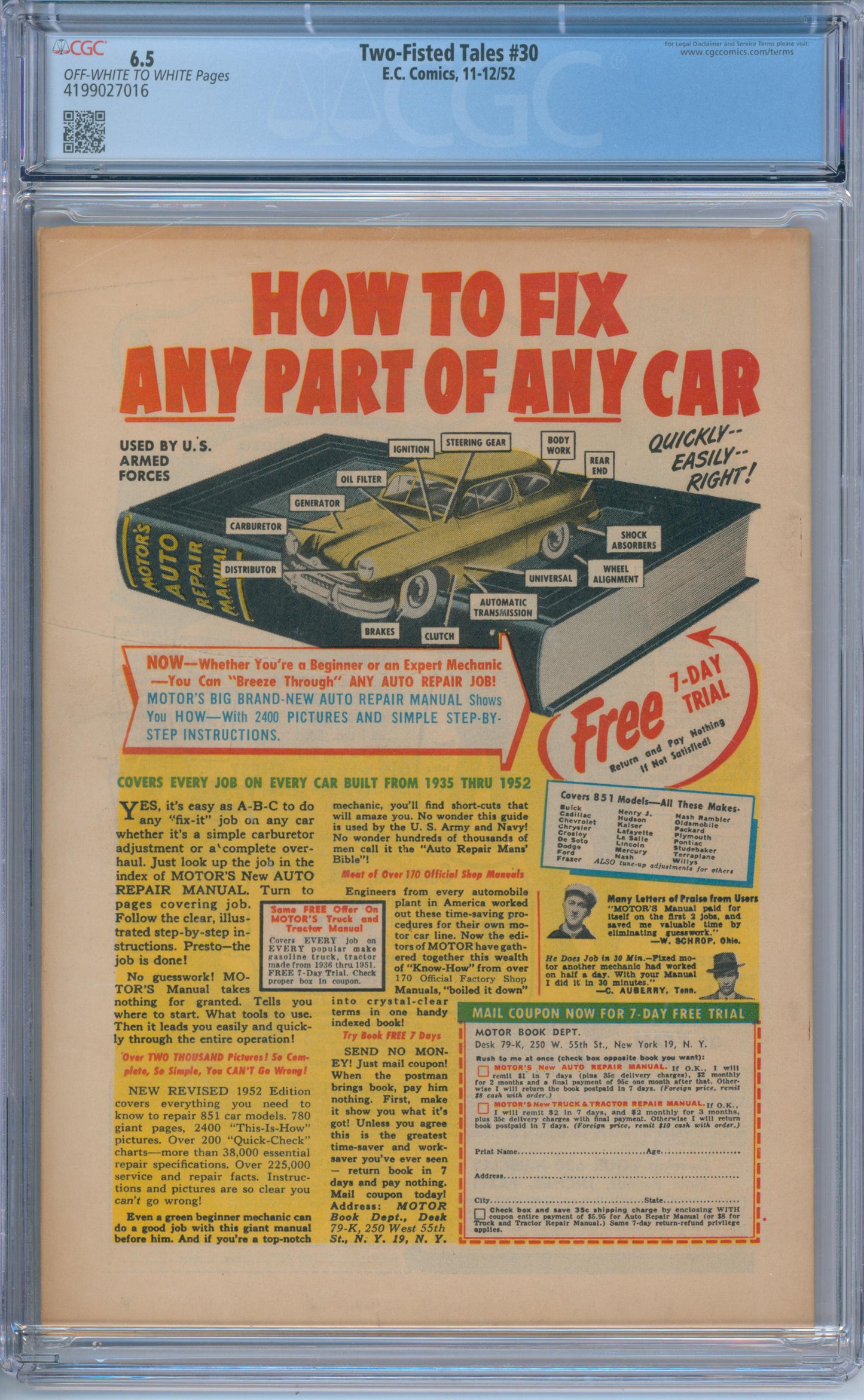 Two-Fisted Tales #30 (1952) CGC 6.5