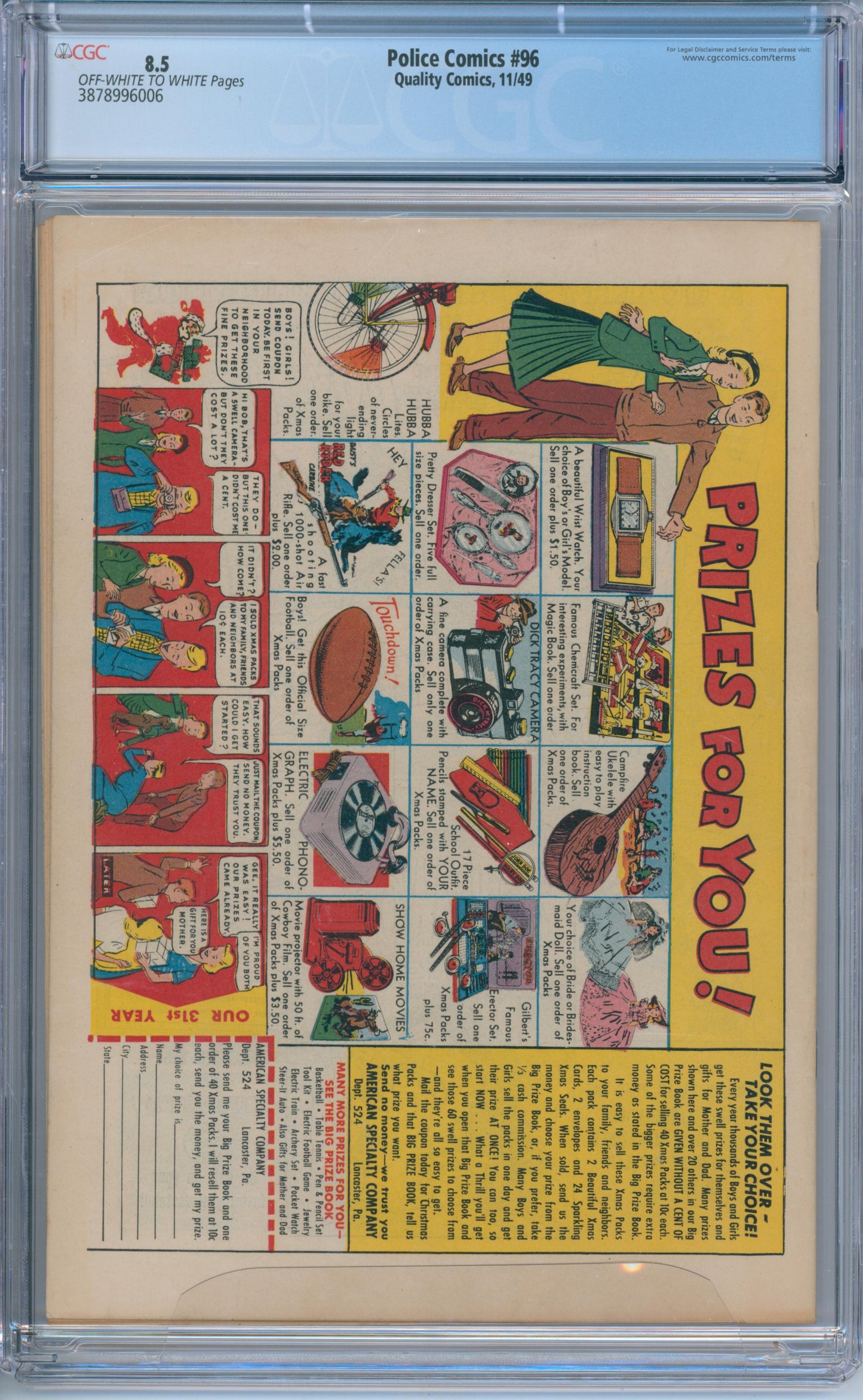 Police Comics #96 (1949) CGC 8.5