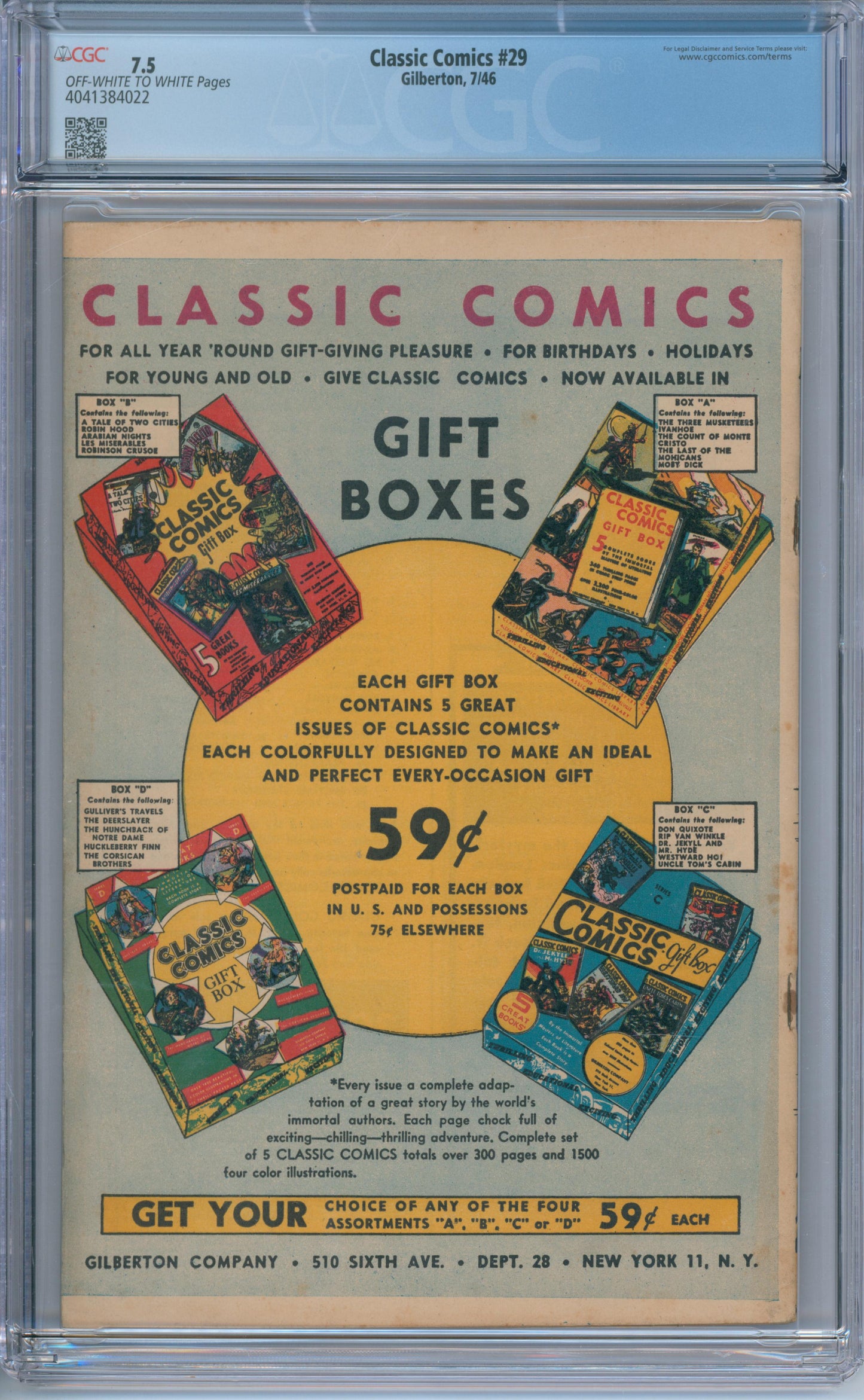 Classic Comics #29 (1946) CGC 7.5