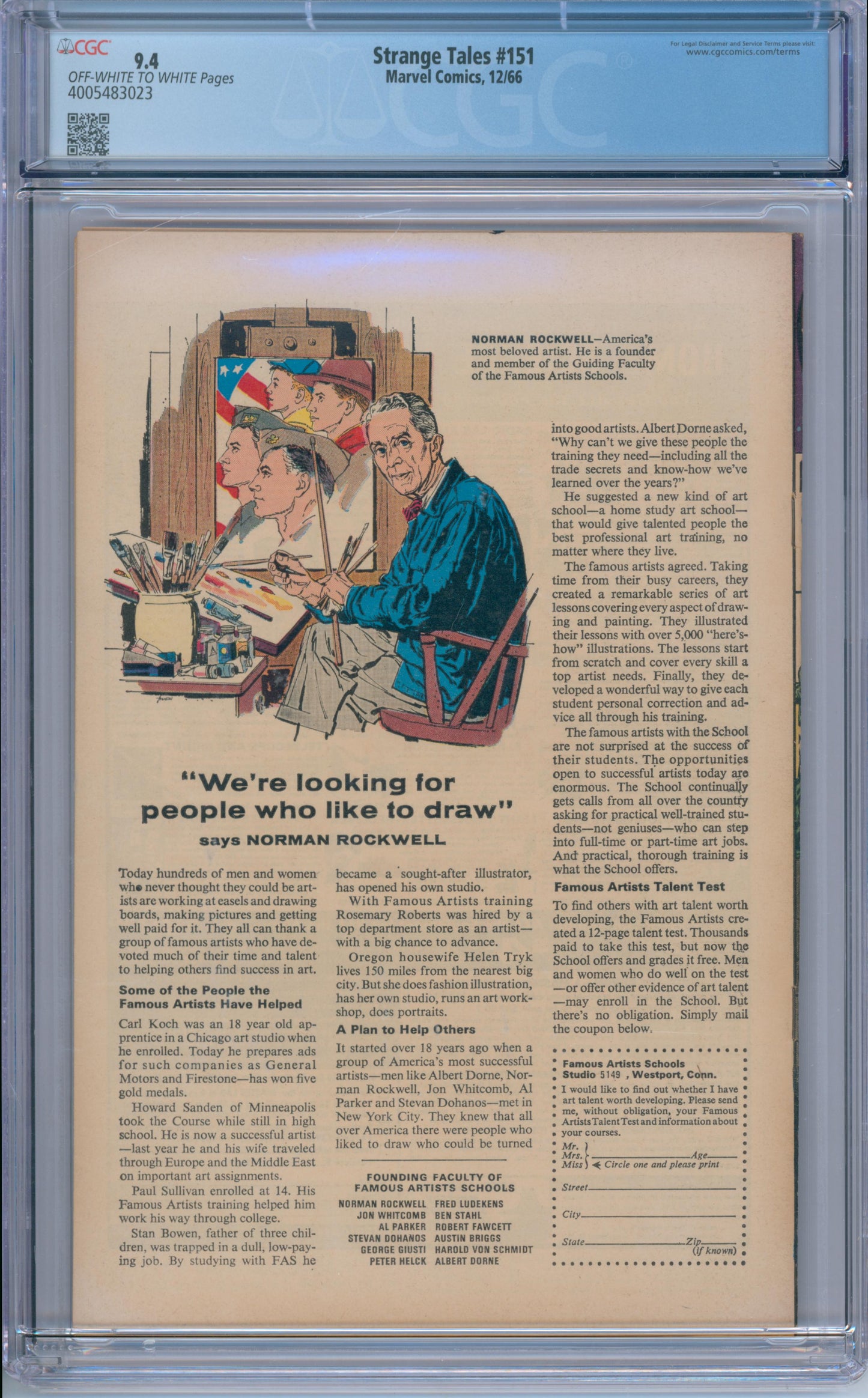 Strange Tales #151 (1966) CGC 9.4