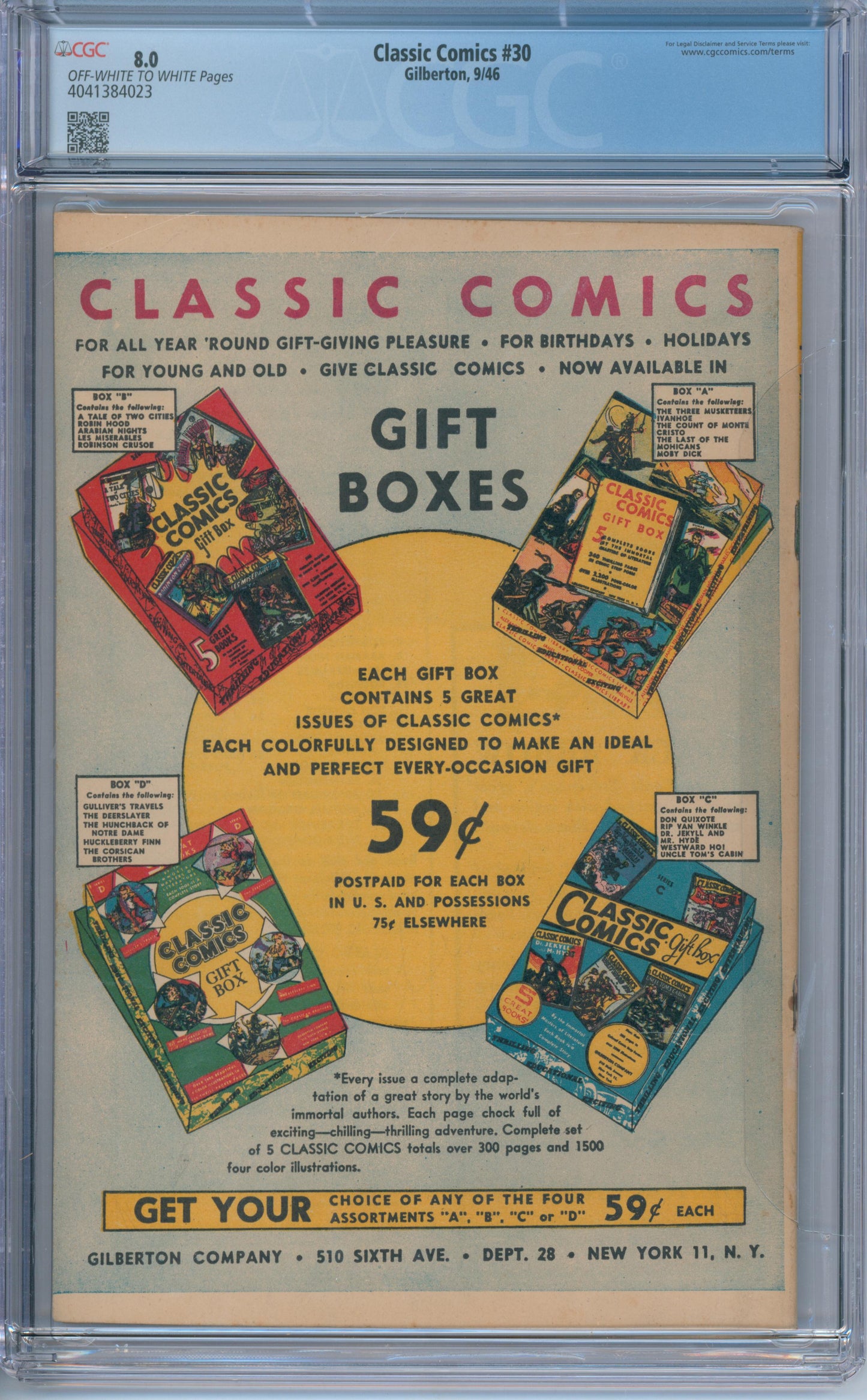 Classic Comics #30 (1946) CGC 8.0