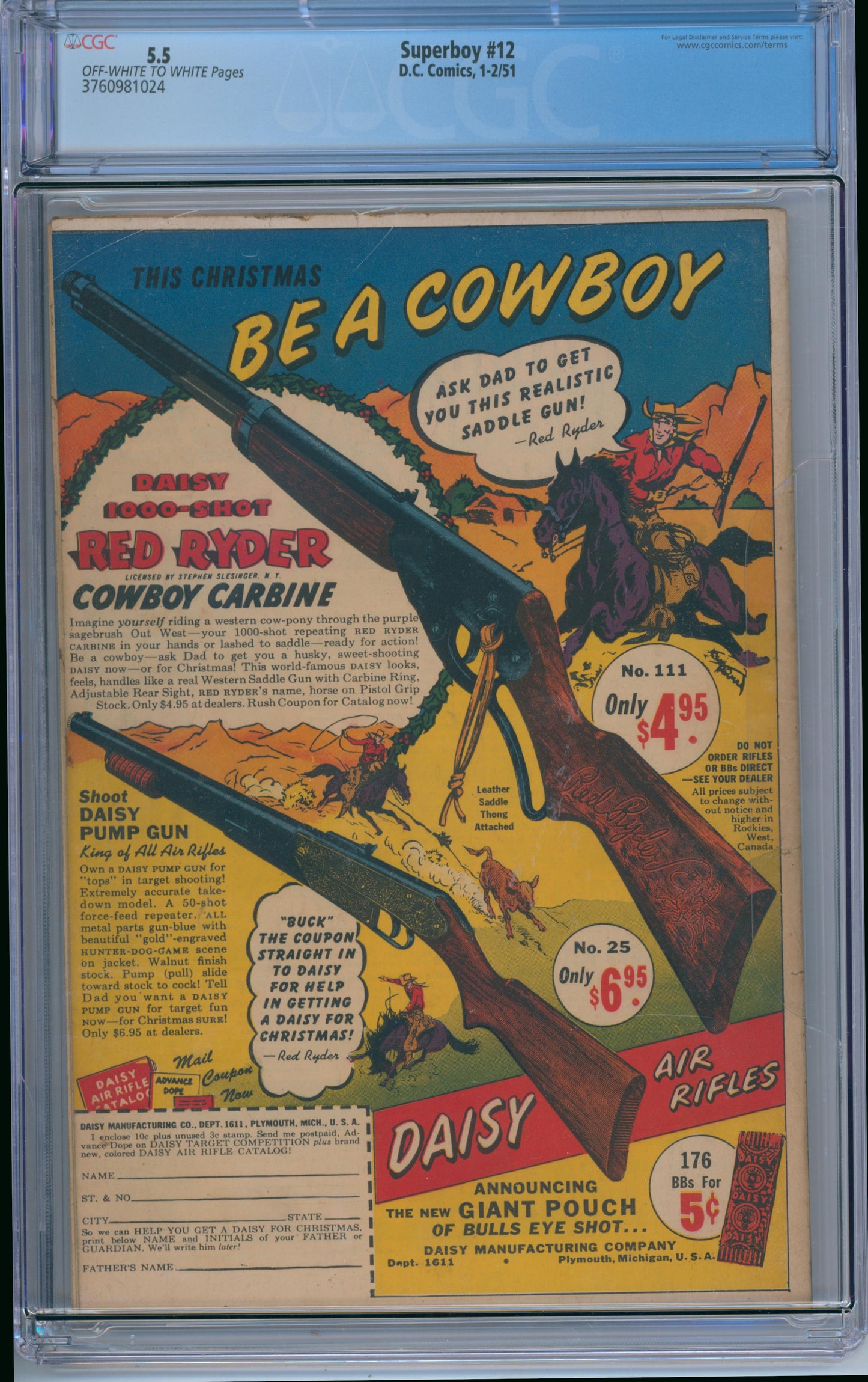Superboy #12 (1951) CGC 5.5