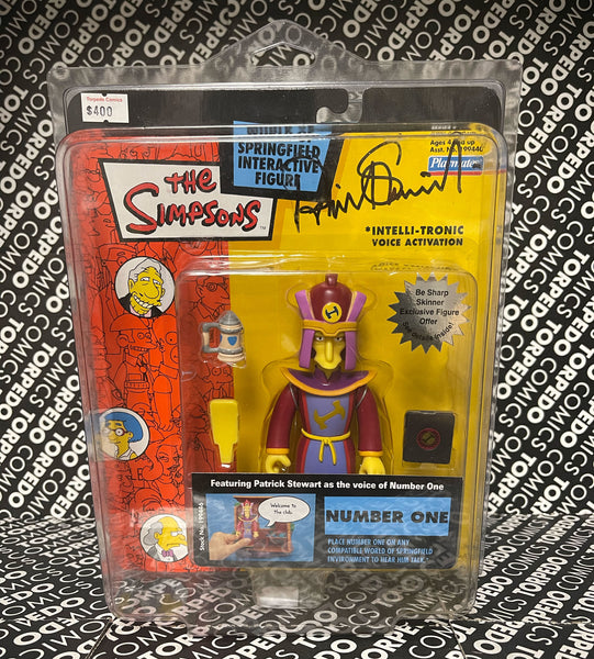 The Simpsons Number One WOS Action Figure Signed by Sir Patrick Stewart