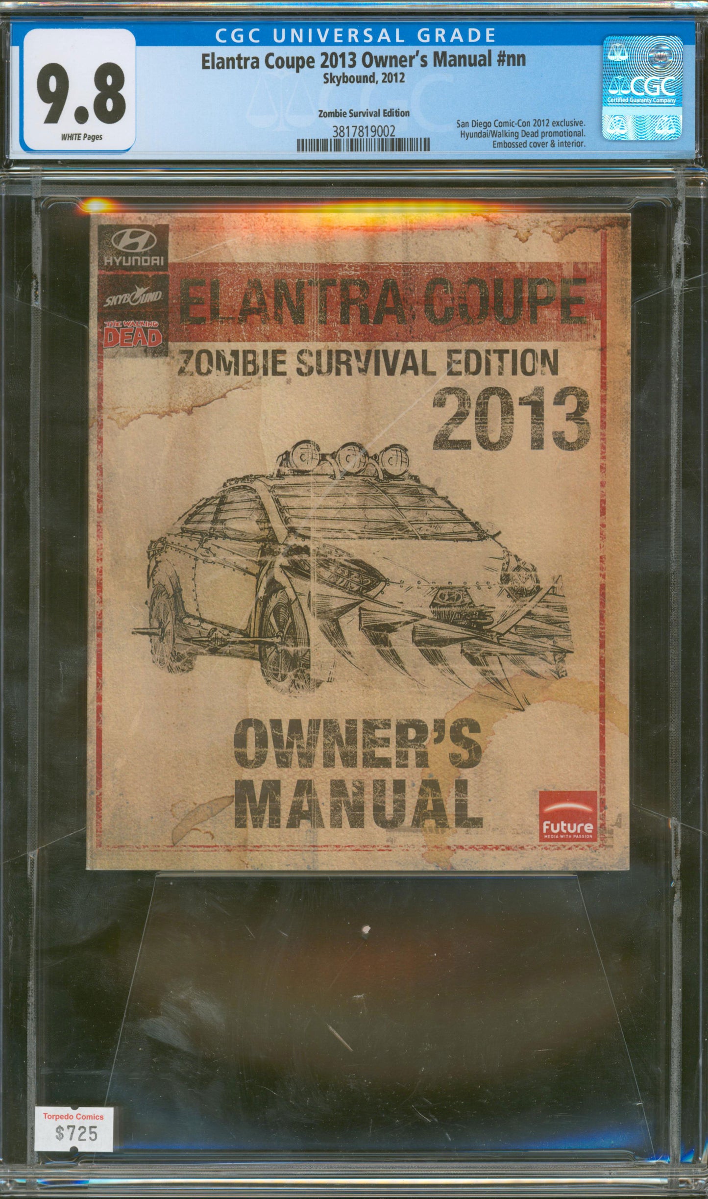 Elantra Coupe 2013 Owner's Manual #nn 9.8 CGC Zombie Survival Edition