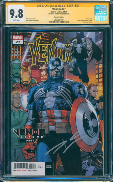 Venom #27 9.8 CGC Signed by Donny Cates Second Printing