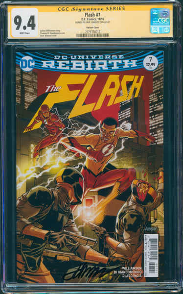 Flash #7 9.4 CGC Signed by Dave Johnson Variant Cover