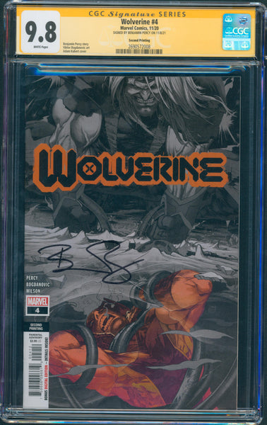 Wolverine #4 9.8 CGC Signed by Benjamin Percy Second Printing