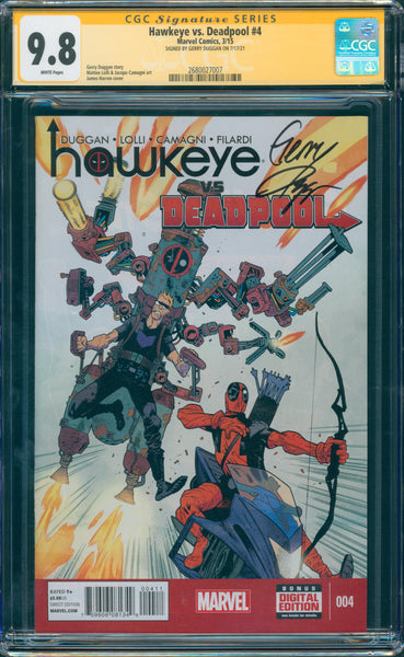 Hawkeye vs. Deadpool #4 9.8 CGC Signed by Gerry Duggan