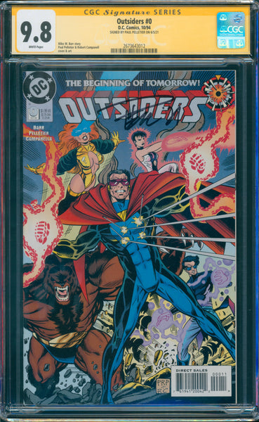 Outsiders #0 9.8 CGC Signed by Paul Pelletier