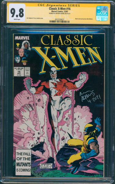 Classic X-Men #16 9.8 CGC Signed by Art Adams