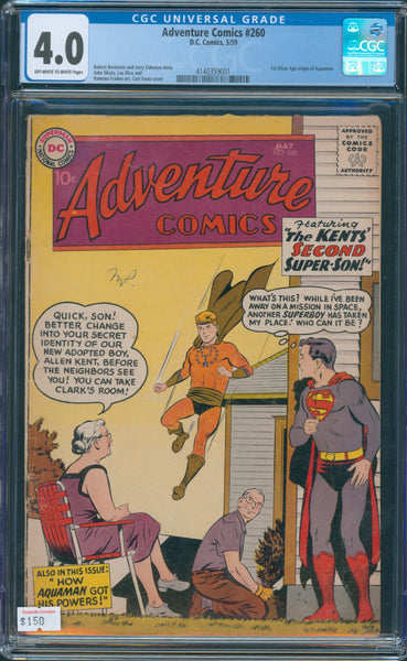 Adventure Comics #260 4.0 CGC 1st Silver Age Origin of Aquaman