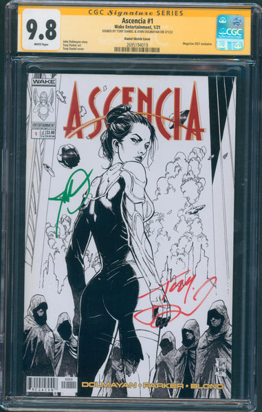 Ascencia #1 9.8 CGC Daniel Sketch Cover Signed Tony Daniel & John Dolmayan