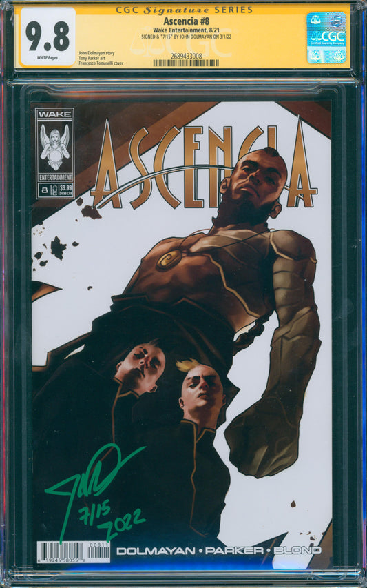 Ascencia #8 9.8 CGC Signed 7/15 by John Dolmayan