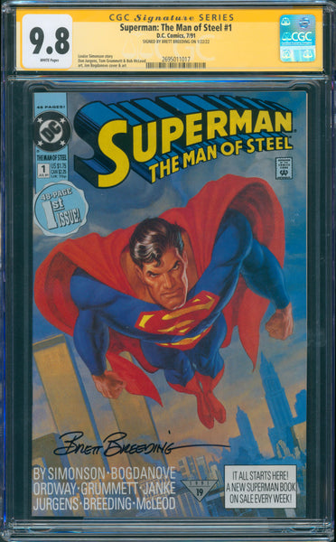 Superman: The Man of Steel #1 9.8 CGC Signed by Brett Breeding