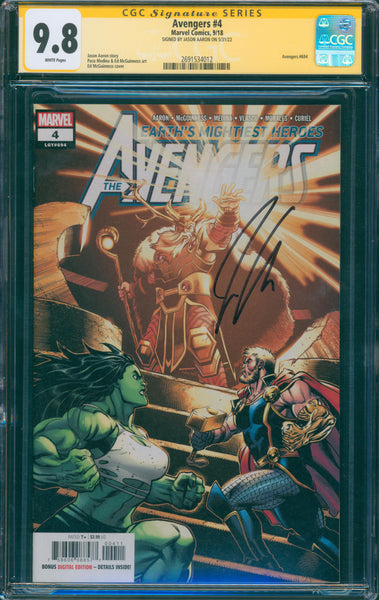 Avengers #4 9.8 CGC Signed by Jason Aaron