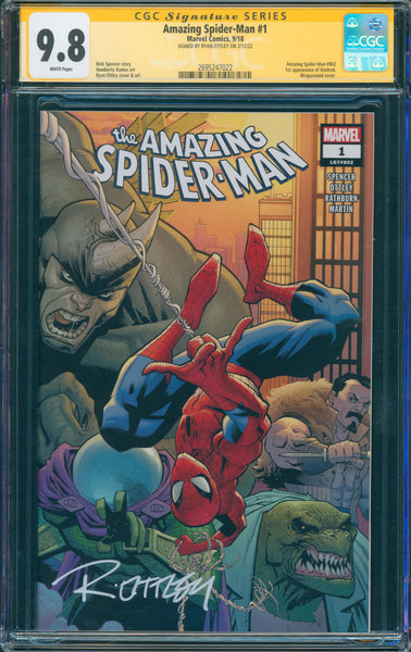 Amazing Spider-Man #1 9.8 CGC Signed by Ryan Ottley 1st App of Kindred