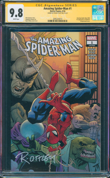 Amazing Spider-Man #1 9.8 CGC Signed by Ryan Ottley 1st Appearance of Kindred