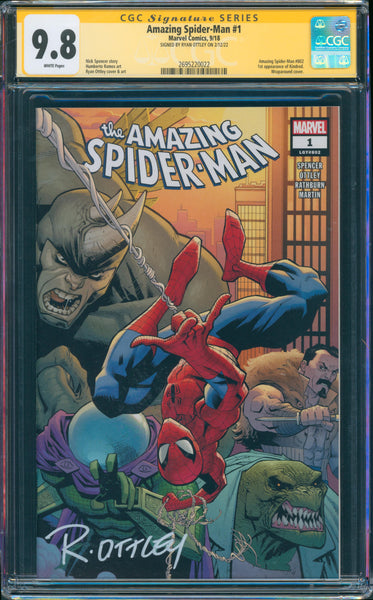 Amazing Spider-Man #1 9.8 CGC Signed by Ryan Ottley 1st Appearance of Kindred