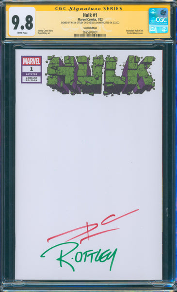 Hulk #1 9.8 CGC Sketch Edition Signed by Ryan Ottley & Donny Cates