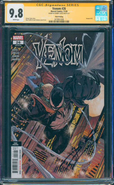 Venom #26 9.8 CGC Third Printing Signed Donny Cates