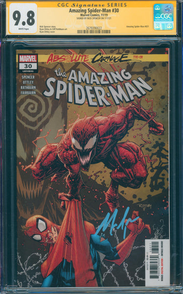 Amazing Spider-Man #30 9.8 CGC Signed by Nick Spencer