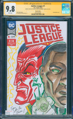 Justice League #1 9.8 CGC Signed & Sketch Sam De La Rosa & Rodney Ramos