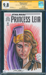 Princess Leia #1 9.8 CGC Signed & Sketch Sam De La Rosa & Rodney Ramos