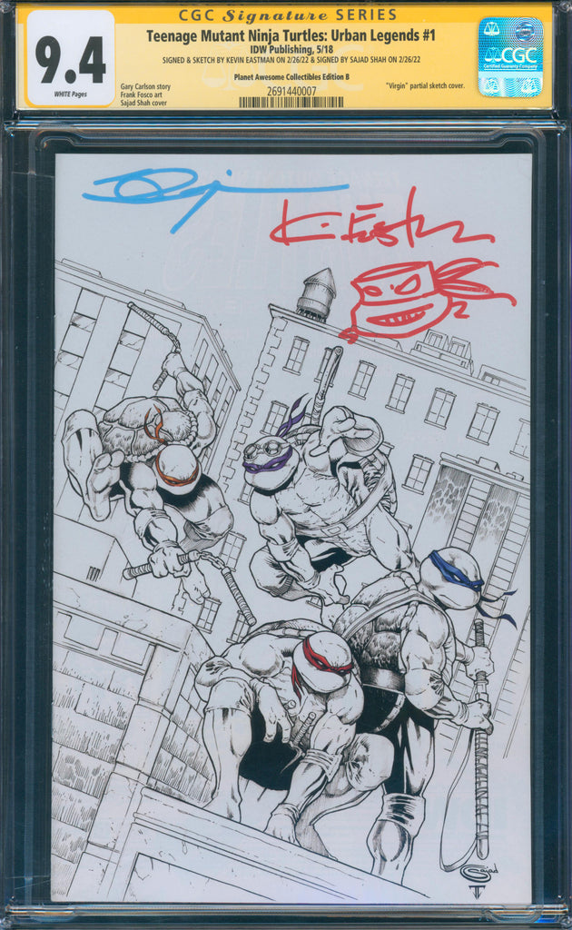 TMNT Urban Legends 1 9.4 CGC Signed Sketch Eastman Shah