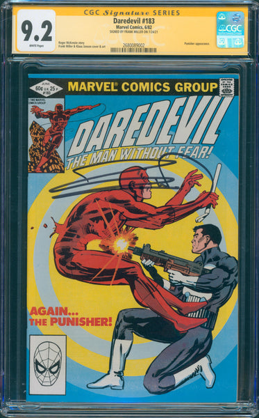 Daredevil #183 9.2 CGC Signed by Frank Miller