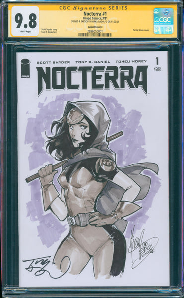 Nocterra #1 9.8 CGC Variant Cover E Signed & Sketch by Mirka Andolfo/Sign Tony S. Daniel