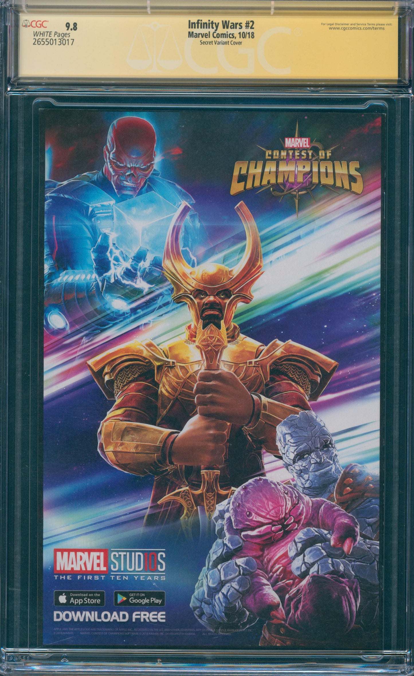 Infinity Wars #2 9.8 CGC Secret Variant Cover Signed by Gerry Duggan